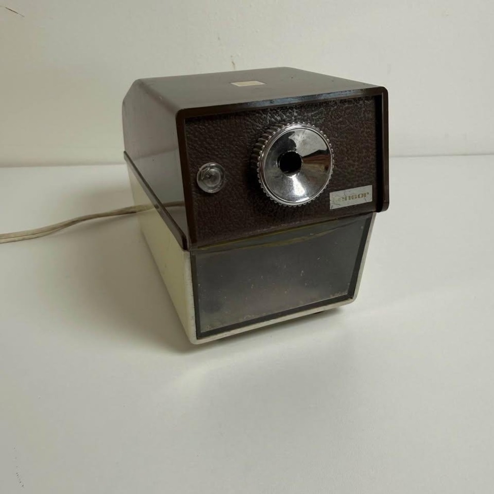 Tensor Electric‎ Pencil Sharpener Brown Vintage SP-40 MCM Retro Japan
